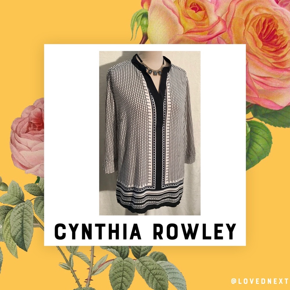 Cynthia Rowley black + white blouse